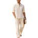 Autumn Foreign Trade Hot Sale Men's Solid Color Casual Sleeve Shirt Long Pants Set Trendy_voghion.com