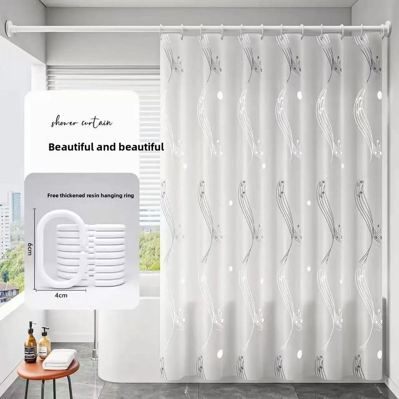 Bathroom Waterproof Mildew-Proof No-Drill High-End Toilet Shower Partition Door Curtain_voghion.com