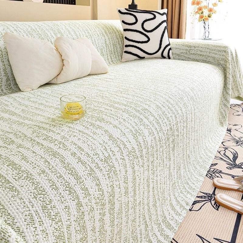 Modischer, kühlender Sofabezug – Atmungsaktiver Streifenbezug aus Eisseide für Ecksofas (Verschiedene Größen und Farben)_voghion.com