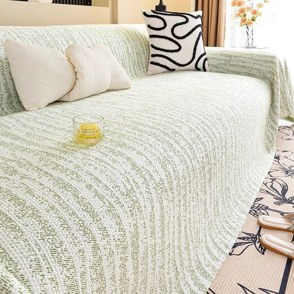 Modischer, kühlender Sofabezug – Atmungsaktiver Streifenbezug aus Eisseide für Ecksofas (Verschiedene Größen und Farben)_voghion.com