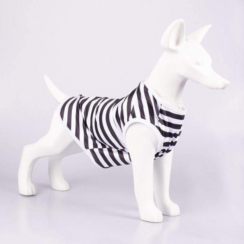 2025 Spring Summer Thin Pet Vest Striped Round Neck T-Shirt Small Medium Dogs Cooling Dog Clothes_voghion.com