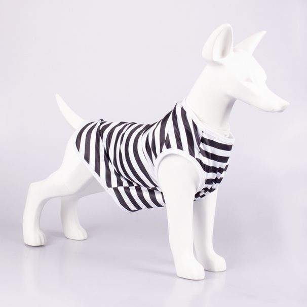2025 Spring Summer Thin Pet Vest Striped Round Neck T-Shirt Small Medium Dogs Cooling Dog Clothes_voghion.com