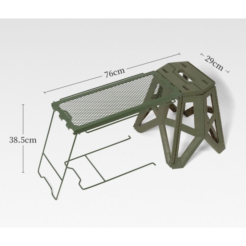 Multifunctionele opvouwbare buitentafel, roosterkruk, aan de zijkant hangende tafelstandaard, draagbare opbergrek voor strijkijzer op de camping_voghion.com