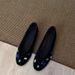 French Style Shallow Round Toe Single For Women Spring And Autumn Versatile Comfortable Flat Rhintone Suede Granny_voghion.com