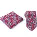High-end Silk Yarn-dyed Tie Square Scarf Cufflink Set, Casual Red-colored Woven Wedding Tie Set_voghion.com
