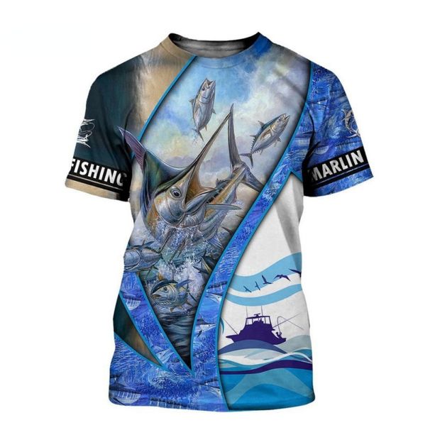 Men's Clothing New Men's T Shirt Short Sleeve Tops Summer Clothing Fishing Pattern Shirt Men's Dress Streetwear O_voghion.com