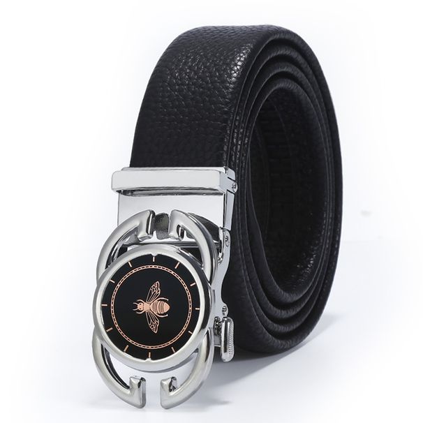Men's Belts Men's Leather Belt With Alloy Automatic Buckle Double Leather Belt Leather Good Business Gift Belt_voghion.com