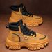 Men's Martin Spring Breathable High-Top British Style Work Outdoor Hiking Desert Combat Yellow Boots_voghion.com