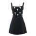Elegant Rhinestone-Embellished Bandage Party Dress For Women - Stretchy A-Line Mini Dress With Square Neckline & High Waist - Perfect For Graduation_voghion.com