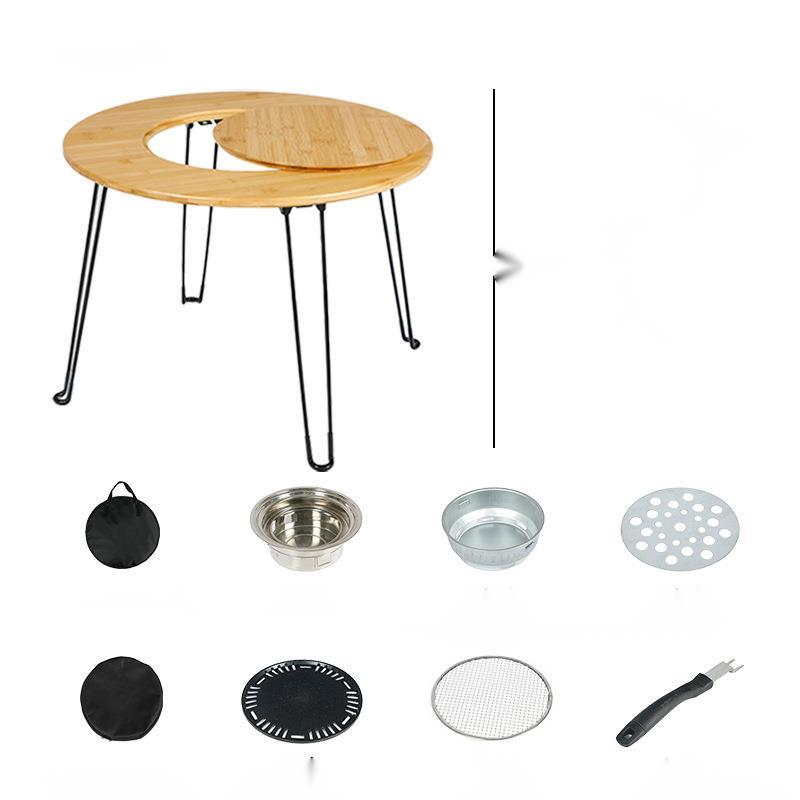 Internet-Berühmtheit zum Kochen im Freien, Backtisch, Innenhof, Holzkohleofen, Teeteller im Yang-Stil_voghion.com