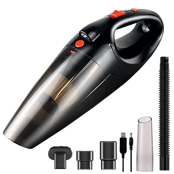 Powerful Cordless Car Vacuum Cleaner With LED Light, 4500PA Suction, Wet/Dry Use, Rechargeable Lithium Battery For Home & Auto Cleaning_voghion.com