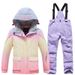 Conjunto de roupa de neve infantil impermeável para esqui de inverno, composto por jaqueta e calça - Roupa de snowboard isolada e à prova de vento, disponível em 7 cores vibrantes._voghion.com