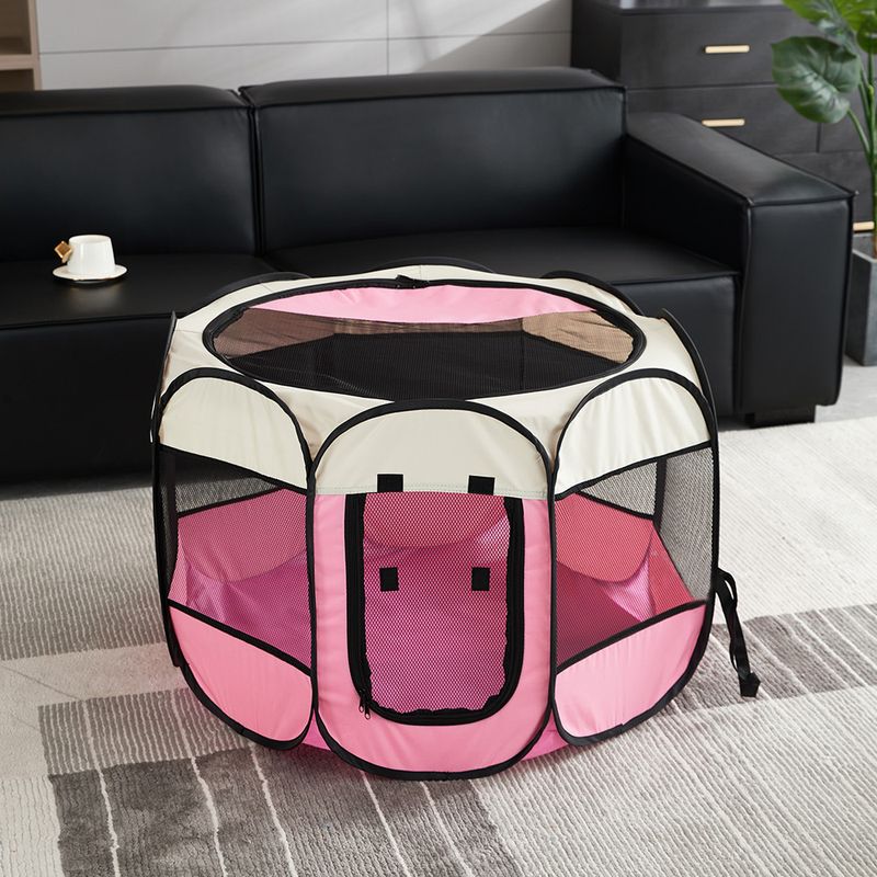 Octagonal Foldable Dog Cage Waterproof Oxford Cloth Tent Scratch-Resistant Pet Delivery Room_voghion.com