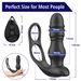Shuangluosi - Masajeador de próstata masculino de doble anillo con tapón anal telescópico con bloqueo de semen, masturbador vibrador erótico portátil_voghion.com