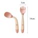 2PCS Baby Feeding Spoon Fork Sets Toddler Infant Bendable Silicone Soft Spoons Children Tableware Safe Learning Feeding Flatware_voghion.com