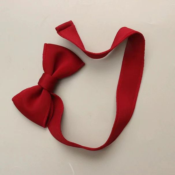 Baby-Stirnband, süße Schleife, Mädchen, Baby, Vollmond, Geburtstag, Kopfbedeckung, Neugeborenes, Hundert-Tage-Haar-Accessoires, Neujahrs-Stirnband, Rot_voghion.com