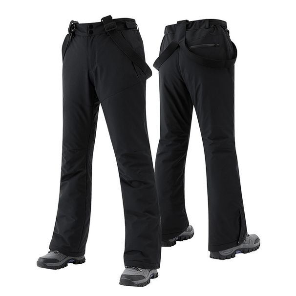 Pantalones de esquí con correa para hombre, ropa de esquí de invierno para exteriores, pantalones gruesos de una sola tabla y doble tabla._voghion.com