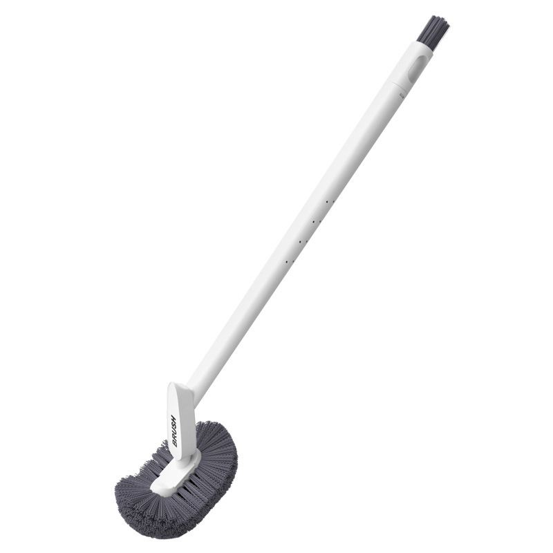 Cepillo de baño extra largo sin ángulo muerto para uso doméstico: mango flexible y cerdas suaves para una limpieza profunda (blanco, azul y gris)_voghion.com