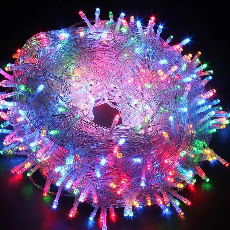 Cadena de luces LED solares navideñas con control remoto y batería, luces decorativas de celebridades llenas de estrellas, luces de ambiente para bodas_voghion.com