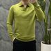 Autumn new high-end Lyocell Tencel wool men's knitted sweater solid color seagull collar long sleeved base polo shirt_voghion.com