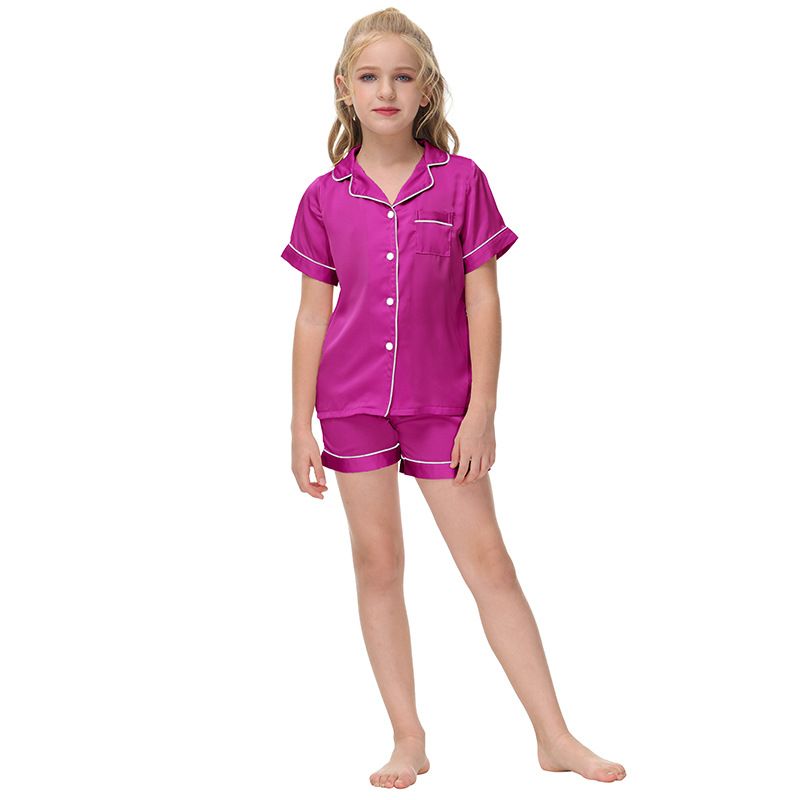 Women's clothing cardigan shorts suit home children's home clothes boys and girls new suit short-sleeved pajamas sleeping_voghion.com