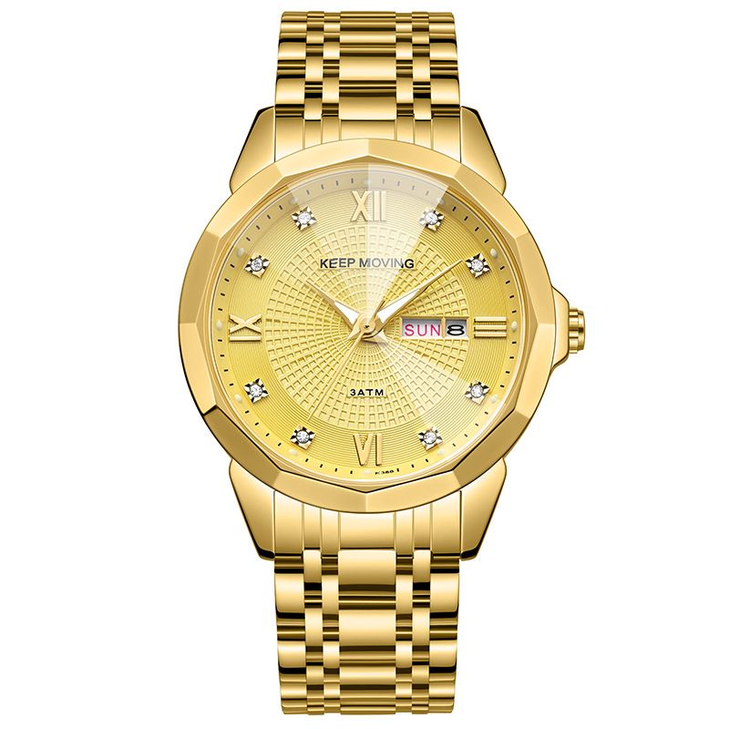 New classic light luxury fashion men's quartz steel band watch waterproof luminous disk men's business watch_voghion.com