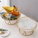 European Style Light Luxury Ceramic Plate Creative Living Room Household Fruit Basket Afternoon Tea Candy Dessert Rack_voghion.com