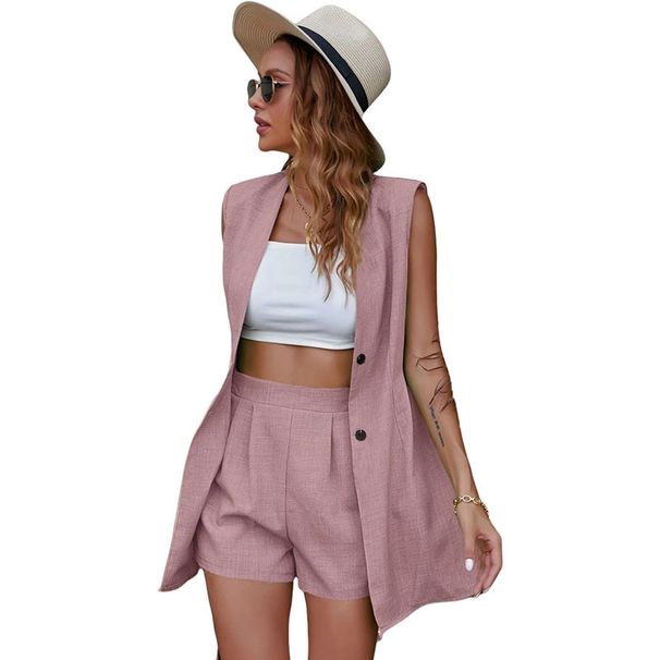 Damenbekleidung Weste Casual Shorts Anzug Temperament Weste Elegante Mode_voghion.com