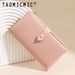 Long Women's Wallet With Large Capacity, Multiple Card Slots, Two-fold Reverse Pocket, Portable Drawer, Zipper Coin Wallet_voghion.com