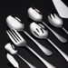 Stainless steel public spoon fork set for hotel banquets and parties, serving separate dishes, leaking cake spoons,_voghion.com