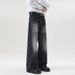 Men's Clothing High Street Washed Old Fashion Jeans Mopping Style Cleanfit Loose Straight Pants_voghion.com