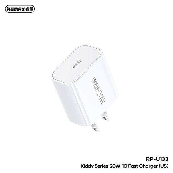 syct REMAX Qidi 20W C Lade-Reiseadapter US/EU-Stecker Einzelanschluss Superschnellladegerät RP-U133_voghion.com
