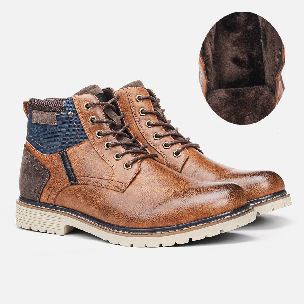 Men's Martin Boots Independent Station Retro Color Polished Ankle Boots Cross-border Trade Men's Shoes Plus Size Autumn and Winter Men's Boots_voghion.com