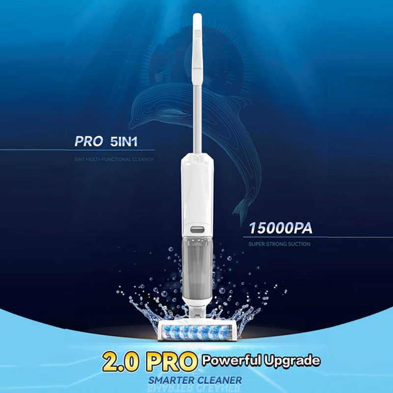 Limpiador de pisos inteligente todo en uno para el hogar: aspira en seco y húmedo, frega y barre con agua electrolizada y función de secado._voghion.com