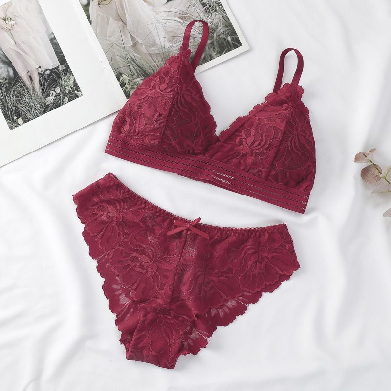 Women's Intimates Beautiful Back Underwear Set Removable Bra Pads Light Breathable Bra And Panties Two Piece Set_voghion.com
