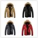 Men's Winter Hooded Padded Jacket - Slim Fit Nylon Shell With Polyester Lining Lightweight & Warm Casual Outerwear (Khaki/Red/Black/Navy)_voghion.com