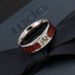 Men's jewelry Acacia wood half ring with wood grain_voghion.com