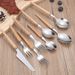 Solid Wood High-end Wooden Handle Western Steak Knife Fork Spoon Stainless Steel Cutlery Three-piece Set For Home Use_voghion.com