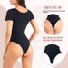 VoleFox Shapewear Open Crotch Bodysuit Slimming Waist Trainer Short Sleeve Tummy Control Shapewear_voghion.com