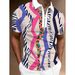Summer Men's Polo Shirt With Zipper, Turn-Down Collar, Short Sleeve, Pullover, Casual 3D Digital Print_voghion.com