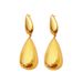 Real Gold Electroplated Titanium Steel Retro Polished Surface Teardrop Gold And Silver Earrings_voghion.com
