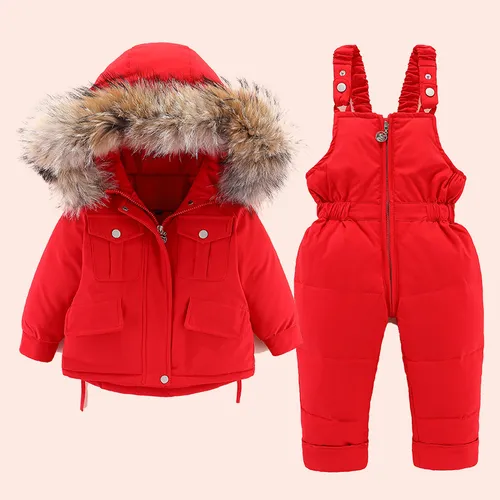 Kinderkleidung neue Winter Kinder Daunenanzug Säuglings- und Kleinkinder zweiteiliges Set Jungenstil Baby Mädchen Anzug Overall_voghion.com
