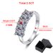 Ready Stock Smyoue 2,5 Karat Smaragdschliff Moissanit Ring für Frauen 3*5mm 5 Steine Hochzeit Funkelnder Labordiamant Band Weißgold S Sier_voghion.com