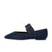 2025 Spring New Women's Blue Buckle Decorated Denim Ballet Style Flat Fashion Versatile Single Shoes_voghion.com