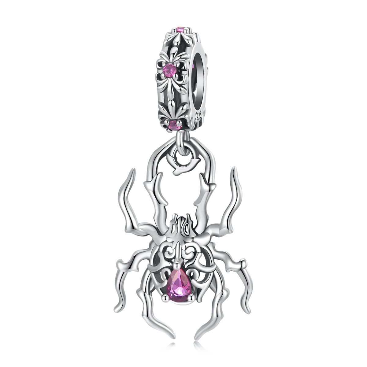 Spider Pendant Charm Sterling Silver Charm_voghion.com