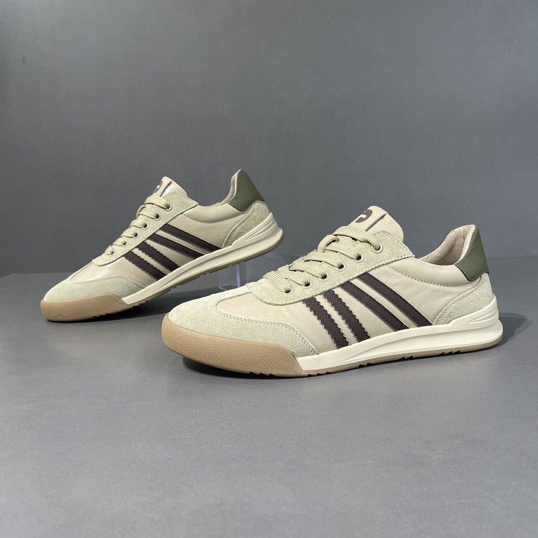 Forret Gump trendiger Port Running, Freizeitschuh aus echtem Leder mit Farbblockierung, flache deutsche Trainingsschuh, Herren_voghion.com