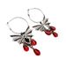 Orecchini pendenti in cristallo di vetro rosso sangue pipistrello esagerato_voghion.com