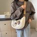 Niche Canvas For Women 2024 Spring Summer New Casual Large Capacity Student Shoulder Commuter Crossbody Dumpling Bag_voghion.com