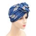 Flower Knot Ethnic Style New Elastic Cotton Printed Chemotherapy Headband Hat_voghion.com
