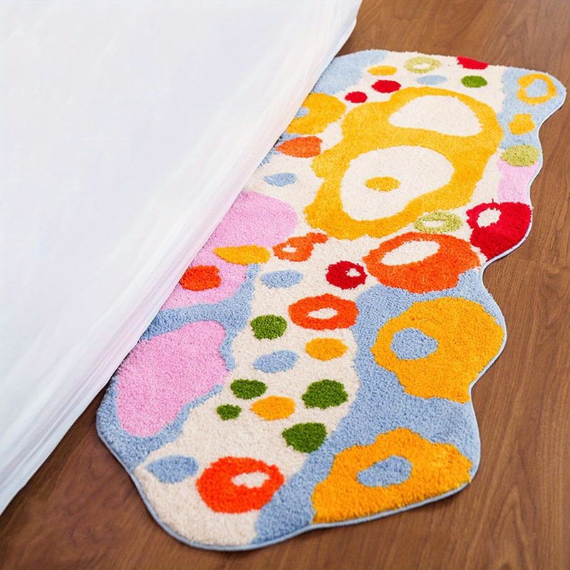 Colorful Cartoon Rugs, Colorful Flower Floor Mats, Cute And Beautiful Bedroom Rugs, Super Soft Bedroom Area Rugs, Non-Slip Quick Drying Long Bath Mats, Bathroom Kitchen Long Runner Mats_voghion.com